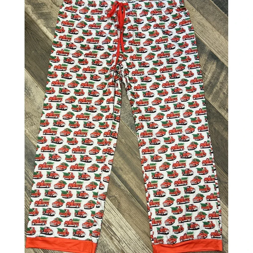 New Simply Southern Christmas Red Truck Pajama Pants Womens Lounge Stretch XL